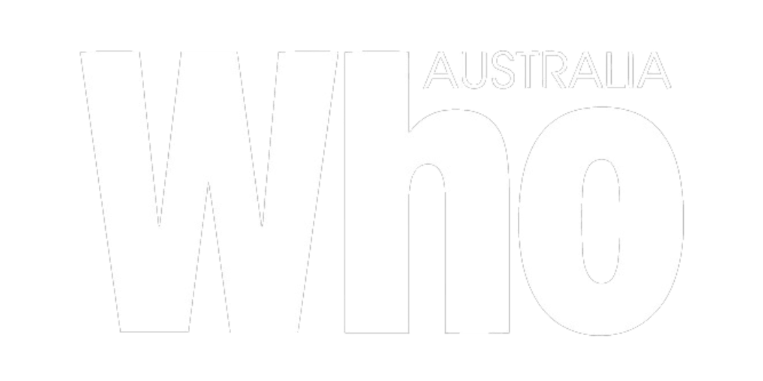 Who Magazine Australia logo with white text