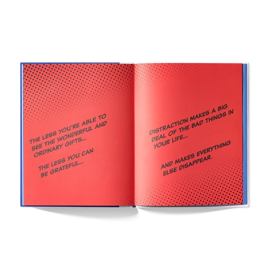 A kids book about gratitude by Ben Kenyon open page showing sample pages of text from the book