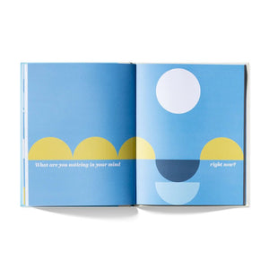 A kids book about mindfulness by Caverly Morgan open page showing sample pages of text from the book