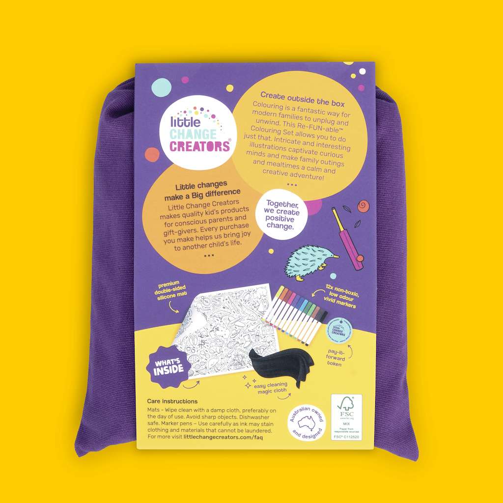 Australian animals reusable colouring sets for tweens