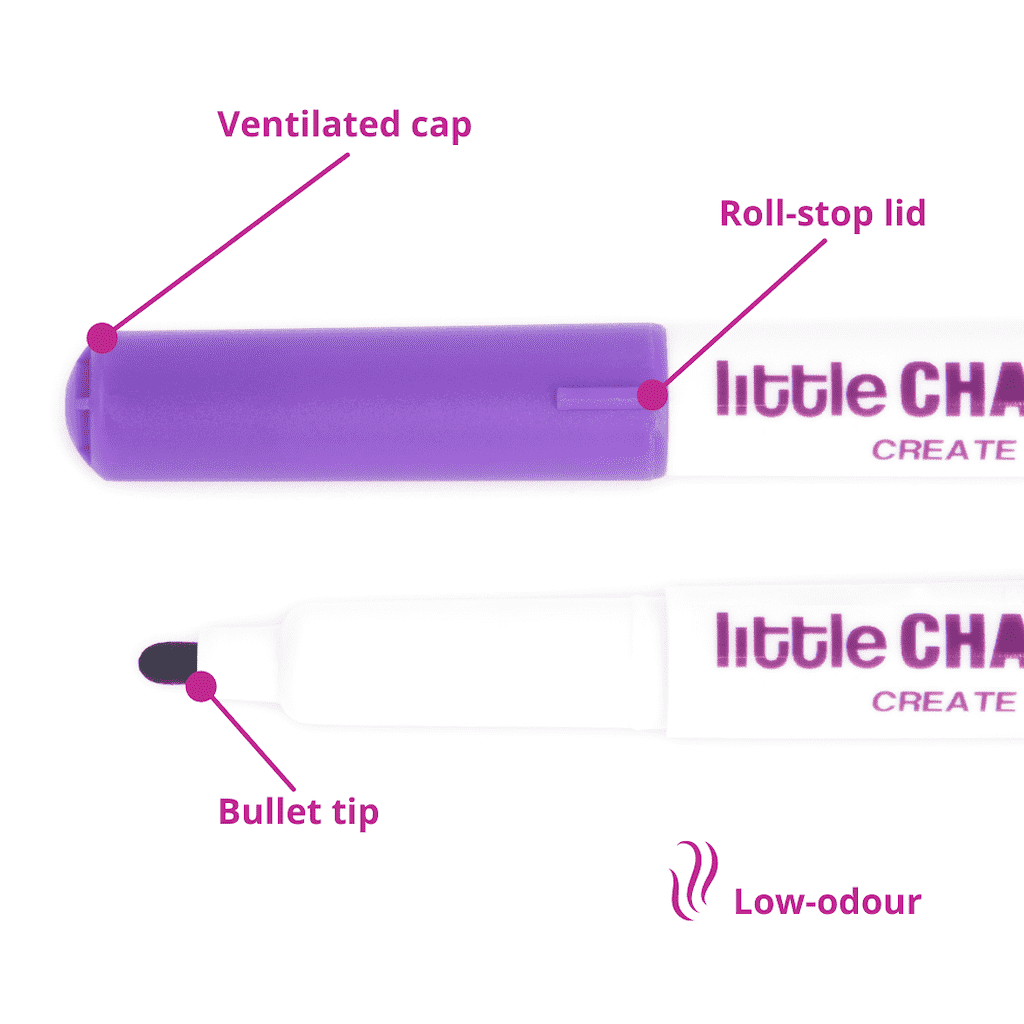 Magic marker pens for endless creativity
 - the safest way to colour