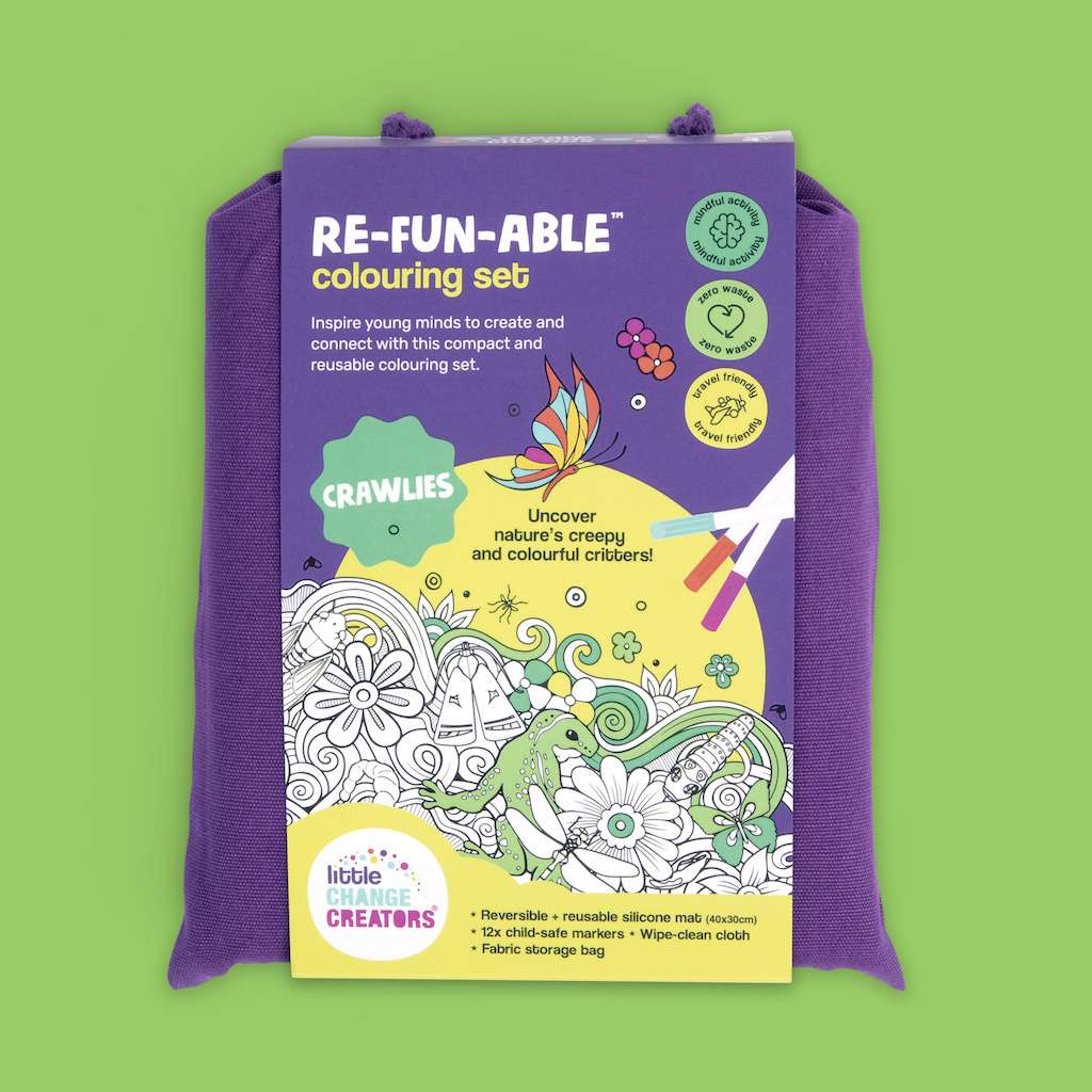 Crawlies double sided reusable colouring set