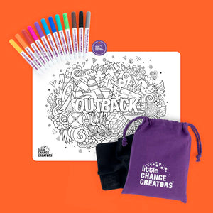 Outback adventure affordable kids colouring mats