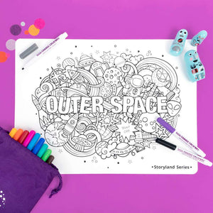 Outer Space Re-FUN-able colouring set for all your kids colouring needs