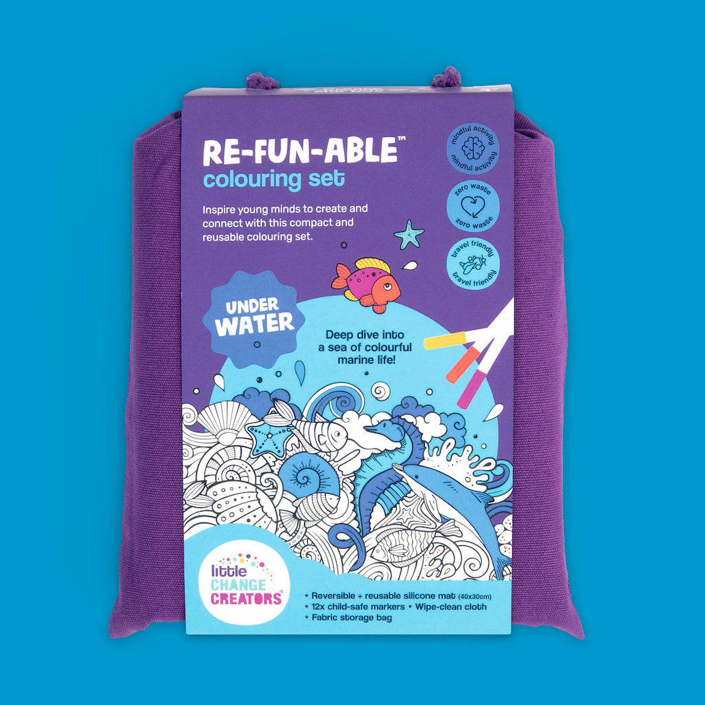 Underwater double sided reusable silicone colouring mat