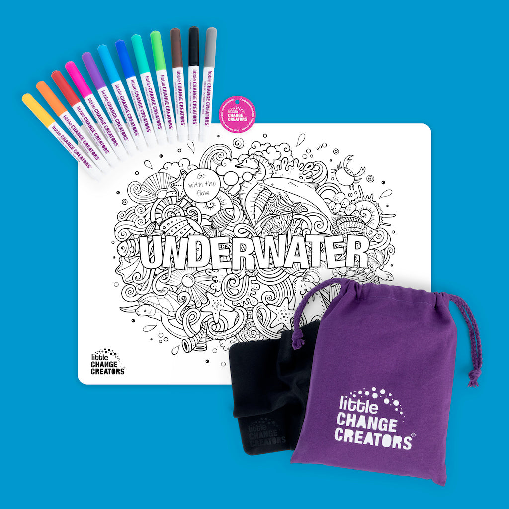 Underwater colouring set 
for restaurant relaxation time