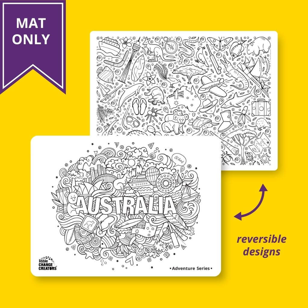 Australia Double Sided Reusable Colouring Mat Only