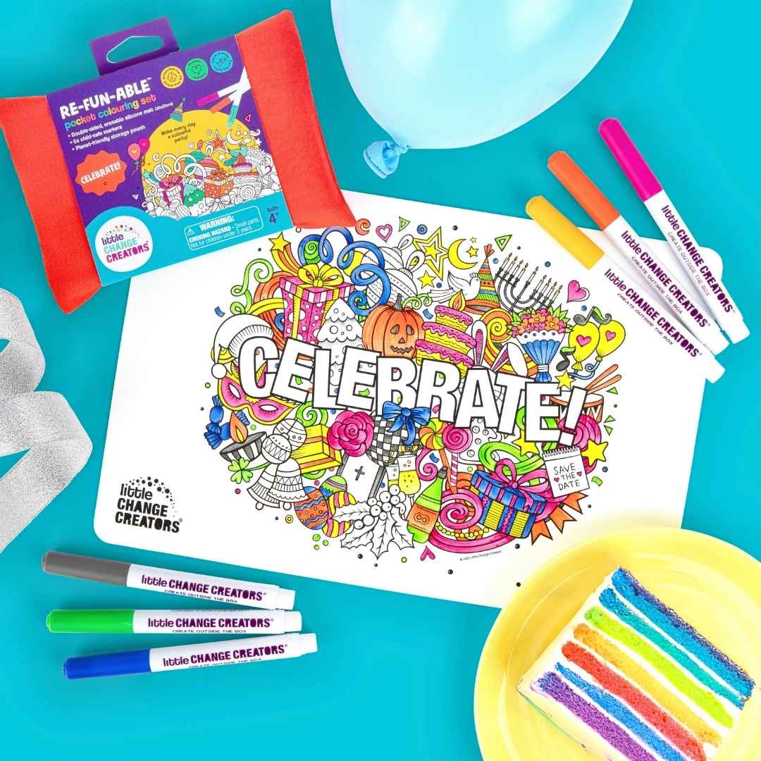 CELEBRATE! Pocket Reusable Colouring Gift Set