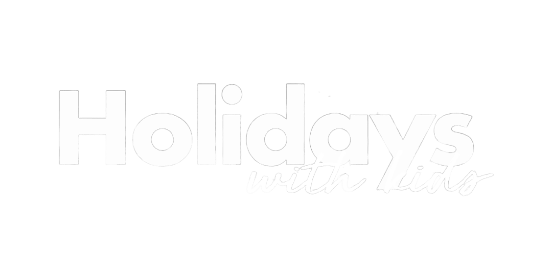 Holidays With Kids magazine logo with white text