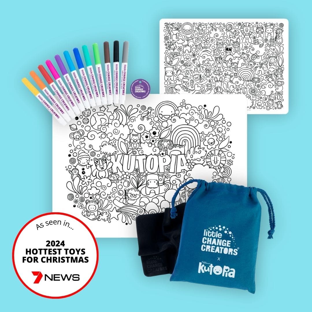 Kutopia Reusable Colouring Mat featured in 7 NEWS Hottest Toys For Christmas.