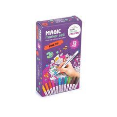 Magic Markers - Fine Tip  Colouring Pens for Kids - Little Change Creators