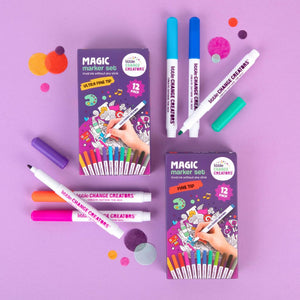 Ultra Fine Tip and Fine Tip coloured markers including boxes