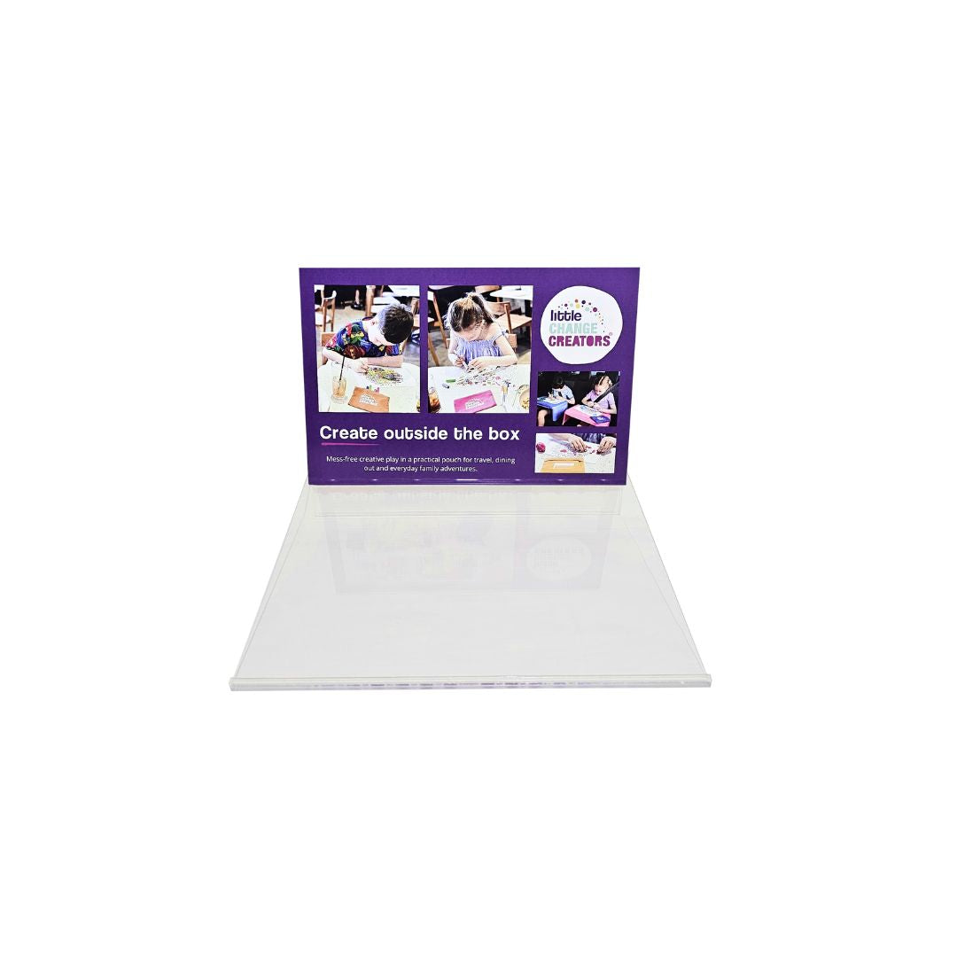 Little Change Creators Acrylic Display Stand to fit Pocket Colouring Sets - Rear