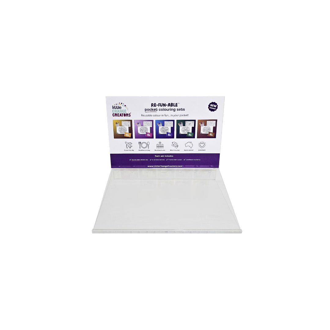 Little Change Creators Acrylic Display Stand to fit Pocket Colouring Sets - Rear