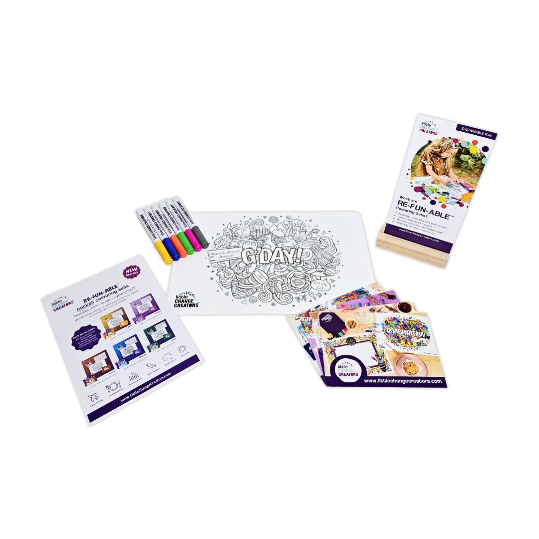 Little Change Creators Stockist Display Bundle for Pocket Colouring Sets.