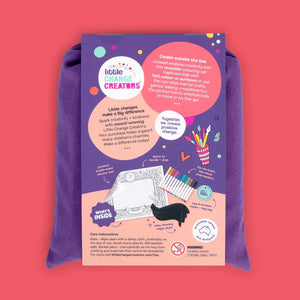 Imagination reusable colour and draw mat showing rear of packaging