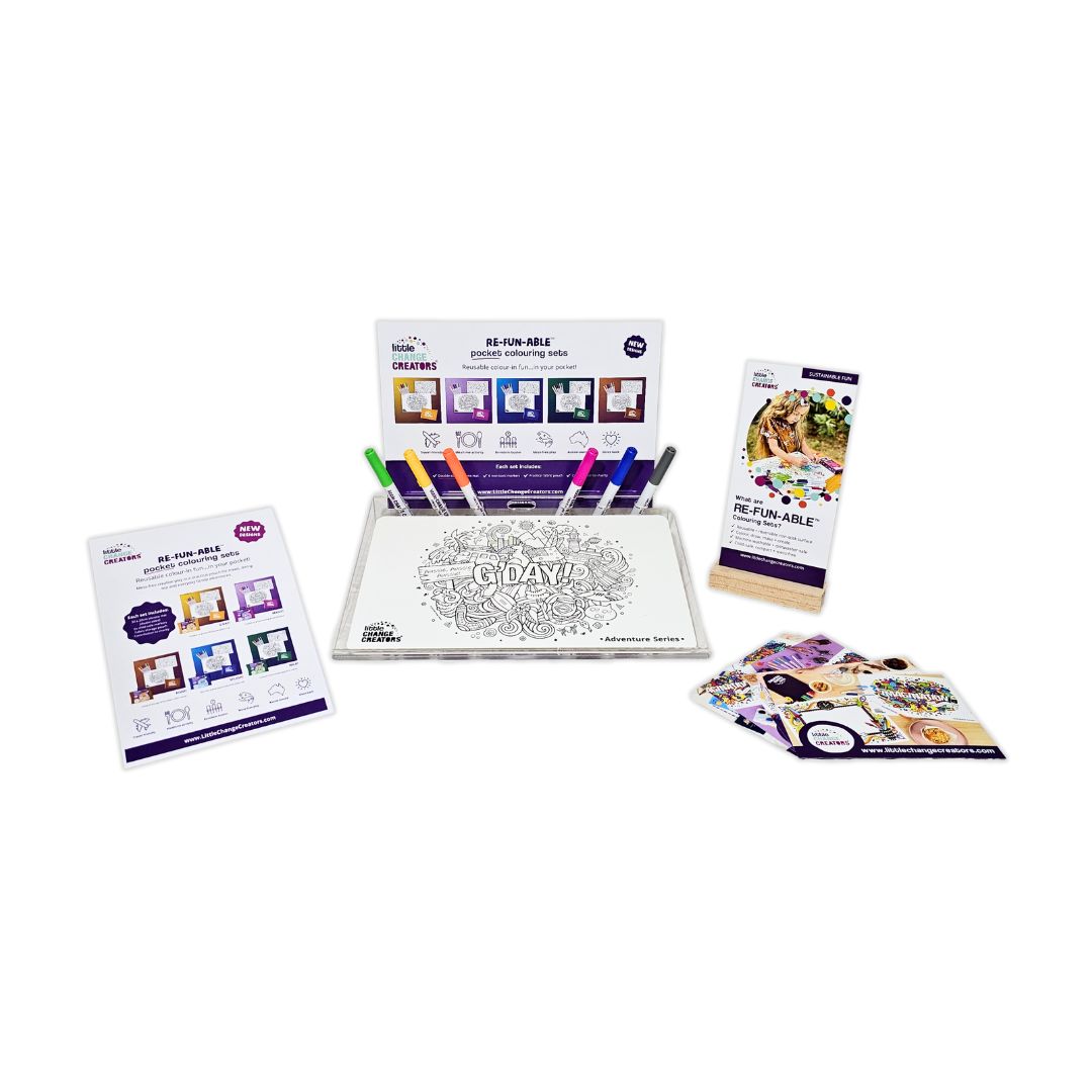 Little Change Creators Premium Display Bundle for Pocket Colouring Sets - Rear.