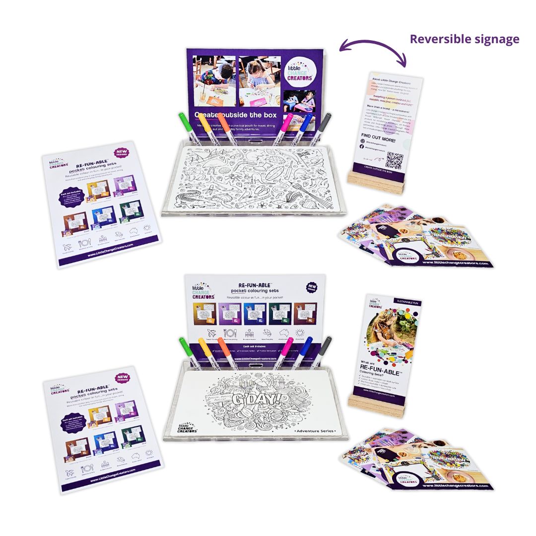 Little Change Creators Premium Display Bundle for Pocket Colouring Sets.