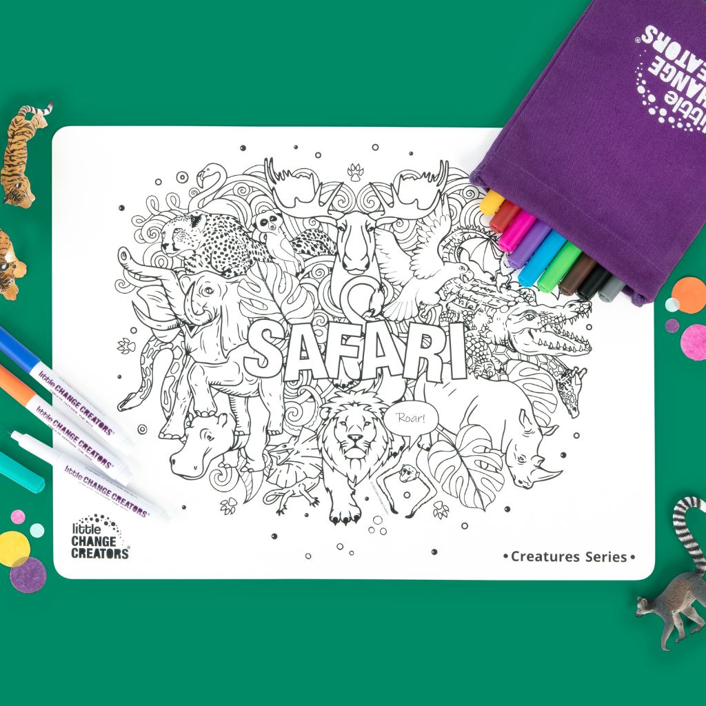 SAFARI Animal Colouring Set | Mindfulness Colouring for kids - Little ...