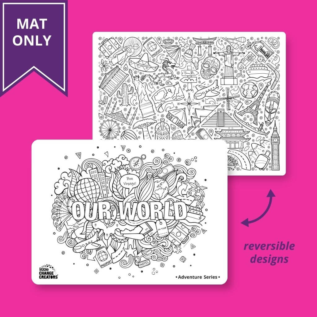 Our World Double Sided Reusable Colouring Mat Only