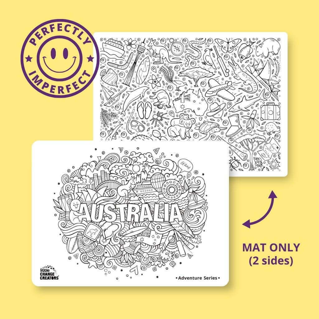 Australia Imperfect Double Sided Reusable Colouring Mat