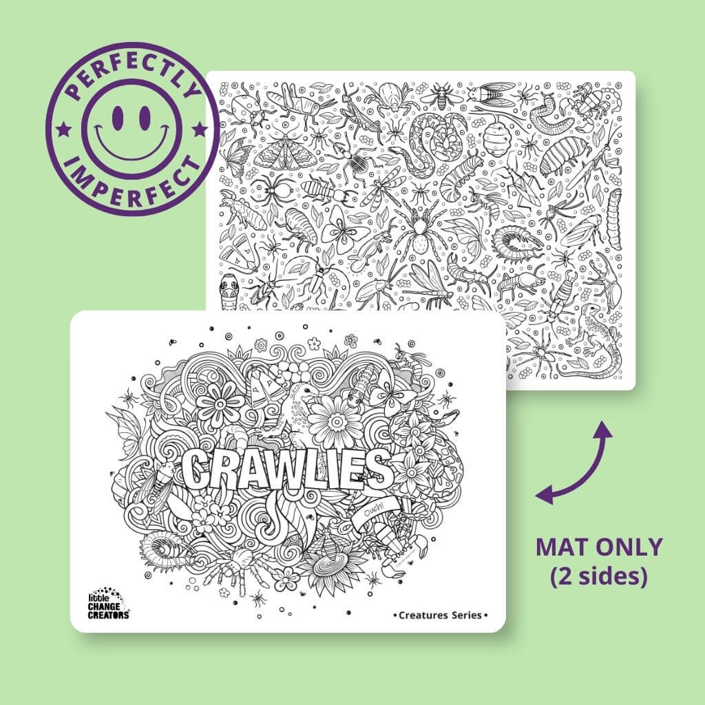 Crawlies Imperfect Double Sided Reusable Colouring Mat