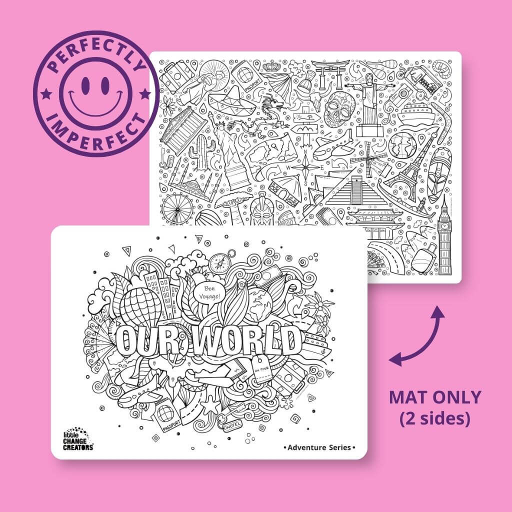 Ourworld Imperfect Double Sided Reusable Colouring Mat