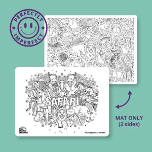 Safari Imperfect Double Sided Reusable Colouring Mat