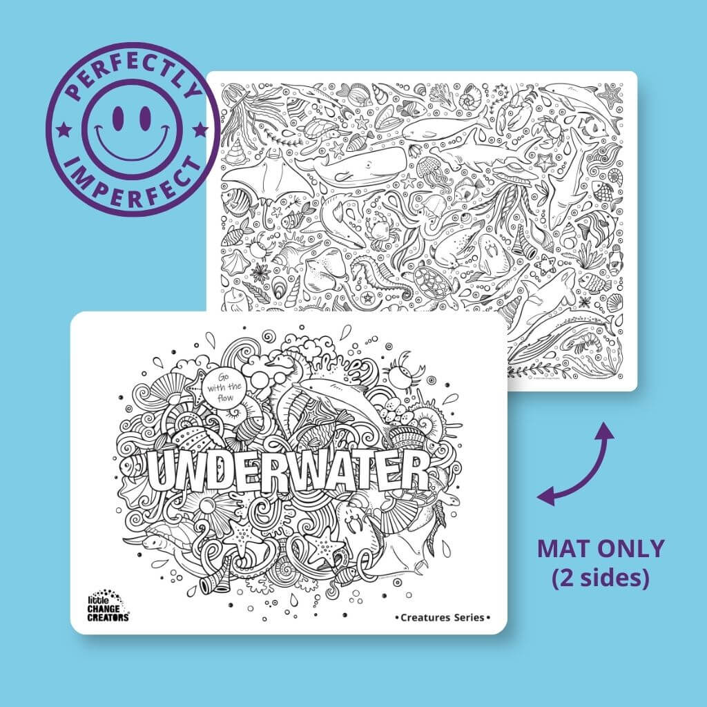 Underwater Imperfect Double Sided Reusable Colouring Mat