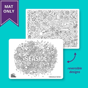 Seaside Double Sided Reusable Colouring Mat Only