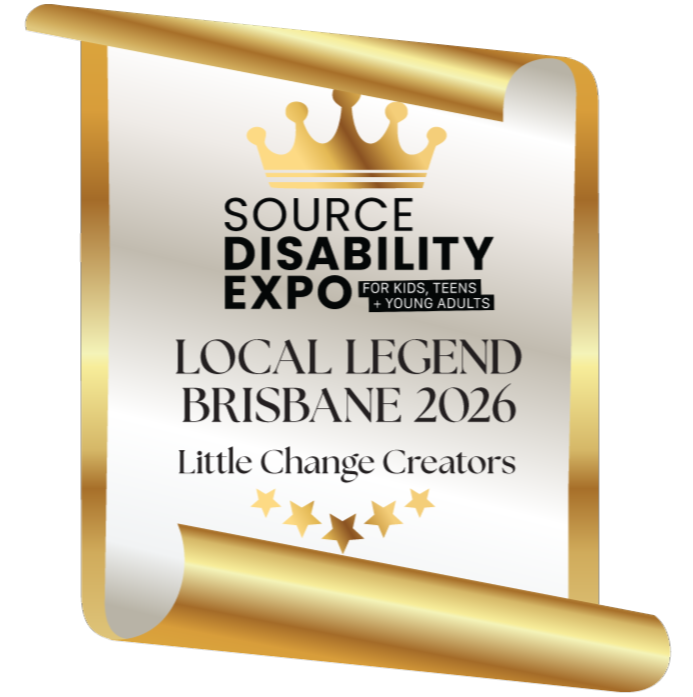 Source Disability Expo Local Legend Award presented to Little Change Creators in Brisbane 2026.