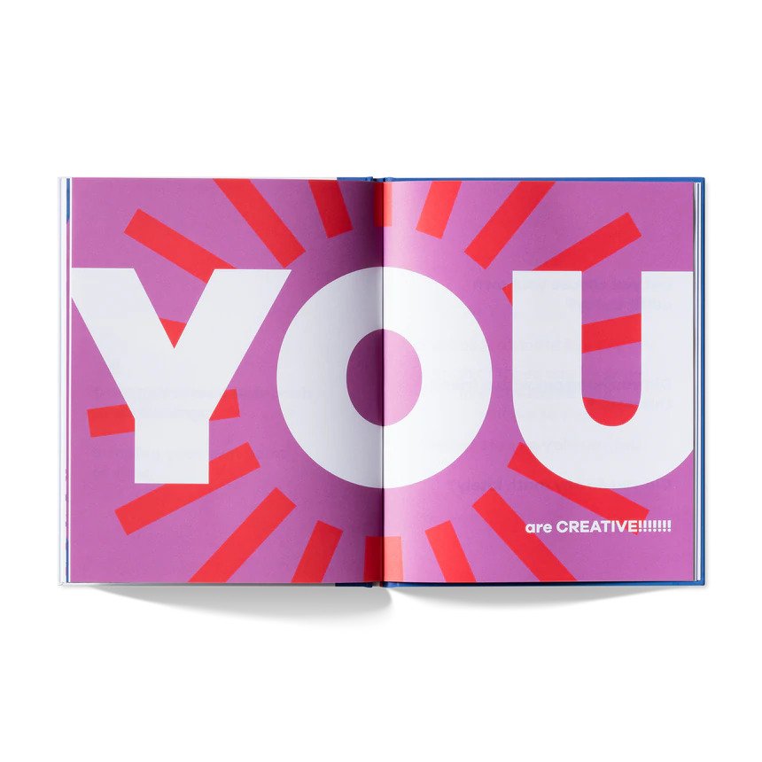 A kids book about creativity by Sara and Stewart Scott-Curran open page showing text You are Creative