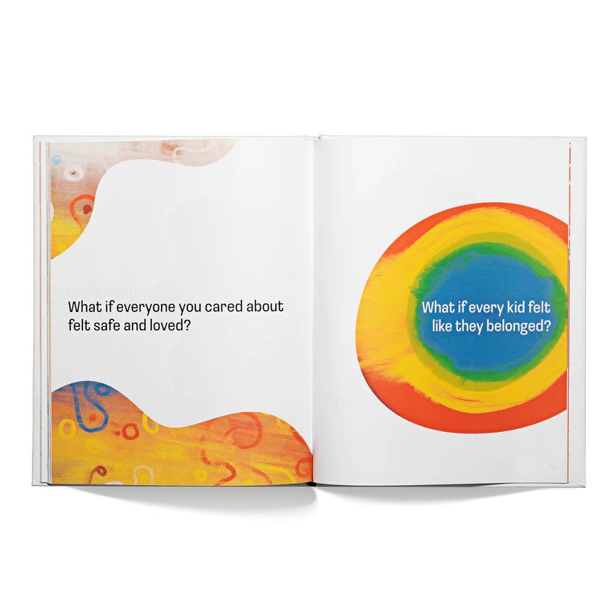 A kids book about imagination by Levar Burton open page showing sample pages of text from the book