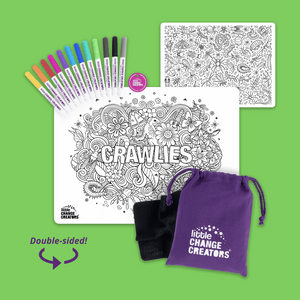 Crawlies double sided reusable colouring set