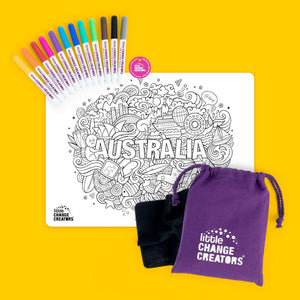Aussie Icons colouring mats for tweens 