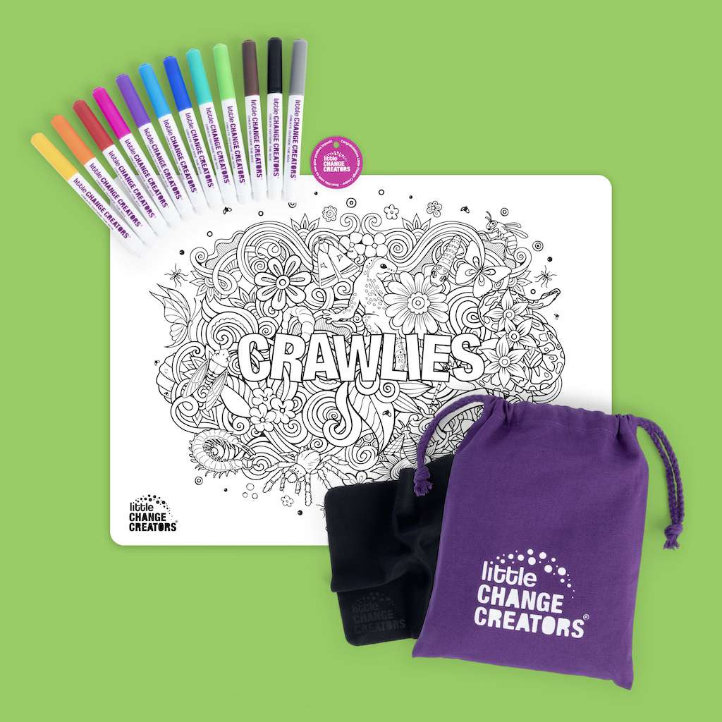 Creepy crawlies colouring activity mats that Make a Difference