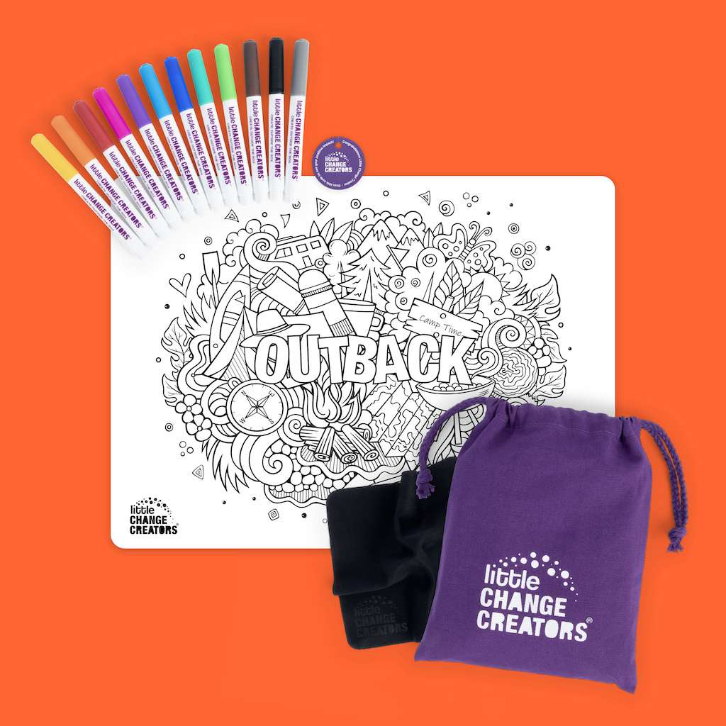 Outback adventure affordable kids colouring mats