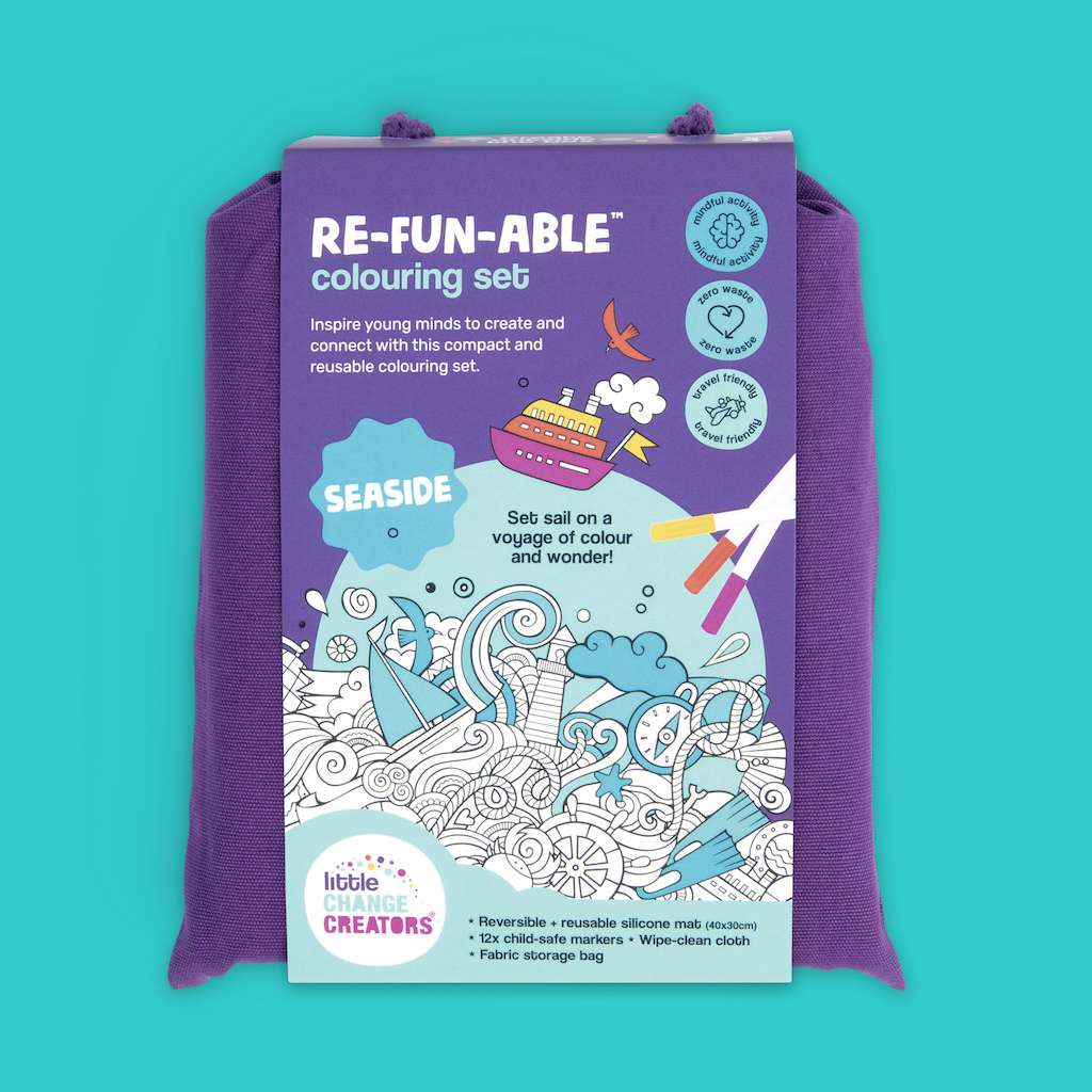 Seaside double sided reusable silicone colouring set