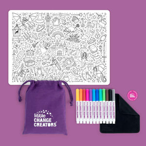 Spell bound fun colouring mat for doodle and scribble fun
