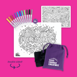 Our World double sided colouring mat