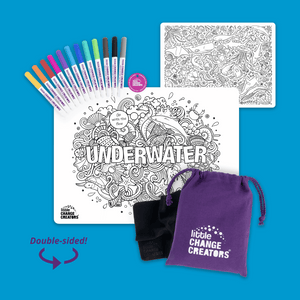 Underwater double sided reusable silicone colouring mat